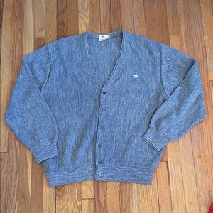 Vintage ARNOLD PALMER Men's Gray Grandpa Cardigan Cottagecore Coastal Sweater